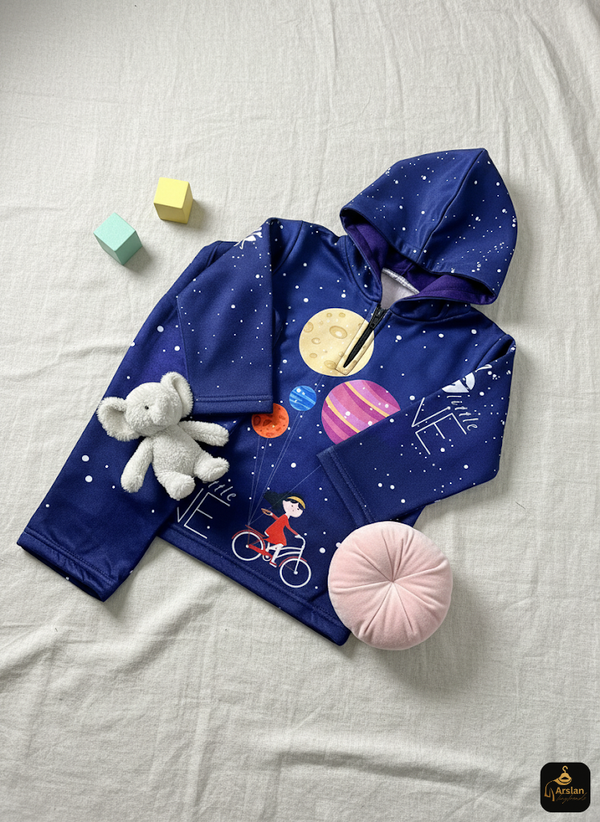 Starry Night Kids' Tracksuit with "Little One" Print